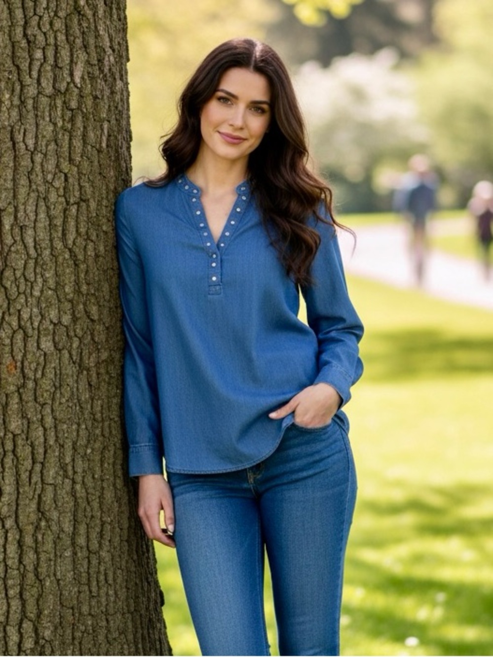 Hannah Stud Chambray Tunic